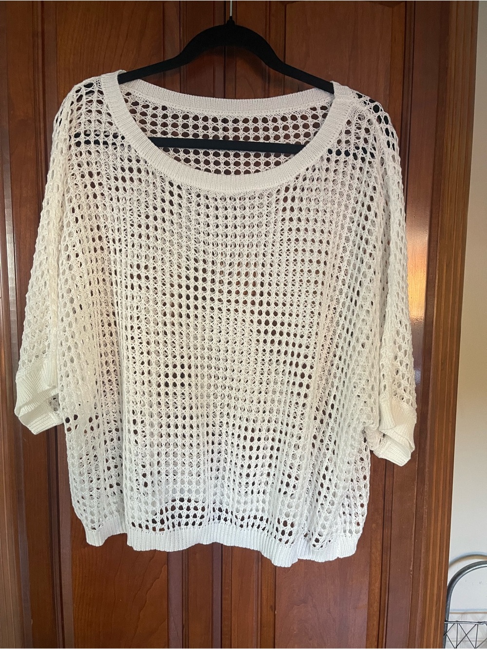 Women’s Open Knit Cream Sweater - Lightweight Summer Layer